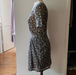 Vintage KOOPLES Blue Prairie mini-dress with wrap-look front, size 38